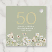 ウィメンズホワイトワイルドフラワーサプライズ50誕生日 フェイバータグ (裏面)