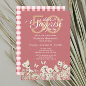 ウィメンズホワイトワイルドフラワーサプライズ50誕生日 招待状