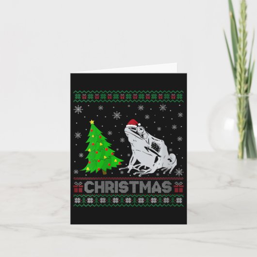 ウィメンズポイズンダーツフロッグクリスマスツリー照明醜いCh カード (正面)