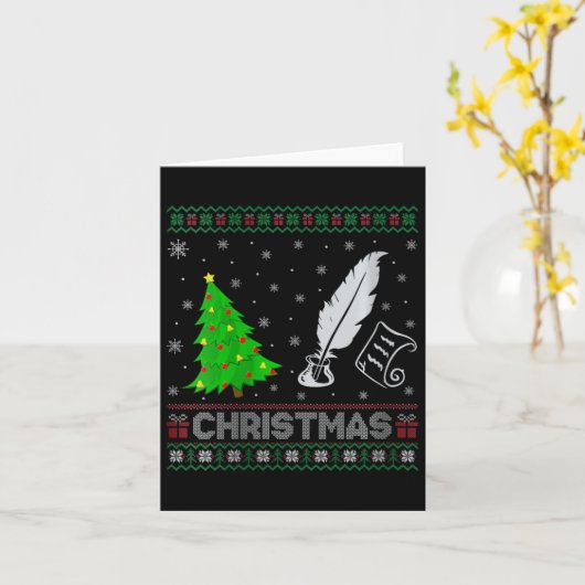 ウィメンズポエトリークリスマスツリー照明醜いクリスマスソフトウェア カード (黄色い花)