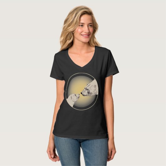 ウィメンズポーラベアキスTシャツレディースベアアートティー Tシャツ (正面フル)
