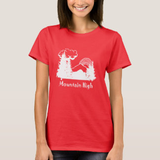 ウィメンズマウンテンハイキャンプホワイトロゴ濃いティー Tシャツ