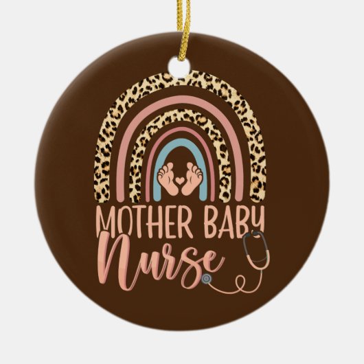 ウィメンズマザーベビーナースナーシングレオパレボーレインボー セラミックオーナメント (正面)