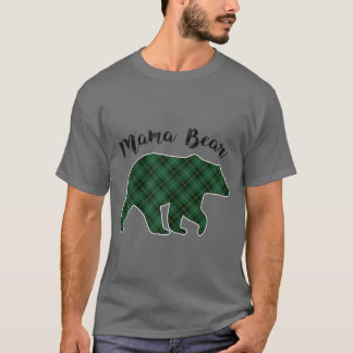 ウィメンズマママベアークリスマスパジャマプレイドバッファローファ Tシャツ