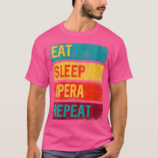 ウィメンズミュージックギフト食べススリープオペラリピート Tシャツ