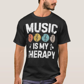 ウィメンズミュージックマイミュージックセラピーー恋人おもしろいレトロ Tシャツ