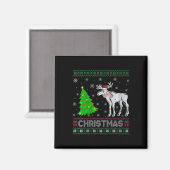 ウィメンズムースクリスマスツリー照明醜いクリスマスシュエ マグネット (正面/裏面)