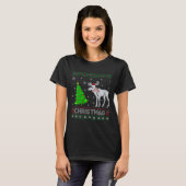 ウィメンズムースクリスマスツリー照明醜いクリスマスシュエ Tシャツ (正面フル)