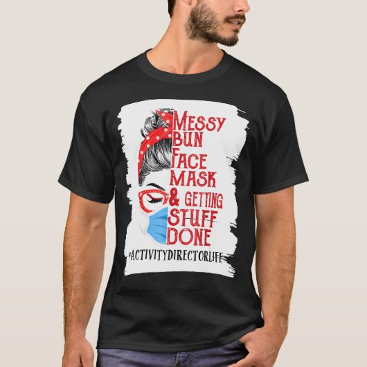 ウィメンズメッシーバン顔マスク取得物活動 Tシャツ (正面)