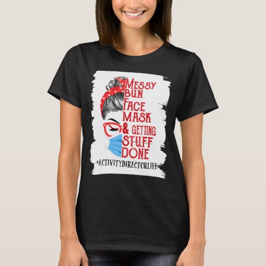 ウィメンズメッシーバン顔マスク取得物活動 Tシャツ (正面)