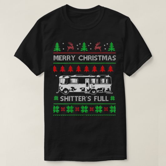ウィメンズメリークリスマスシッターのフルおもしろいホリダ Tシャツ (デザイン正面)