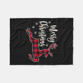 ウィメンズメリークリスマストナディアバッファロープレイドレッド フリースブランケット (正面(横))