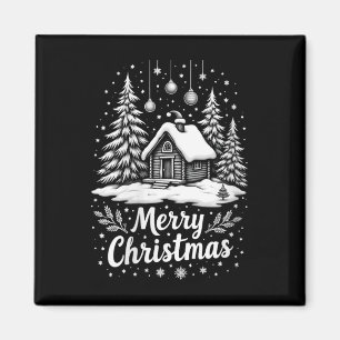 ウィメンズメリークリスマスハウスキュートマッチングファミリー マグネット