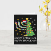 ウィメンズメリークリスマスハッピーハヌッカユダヤメリー人 カード (黄色い花)