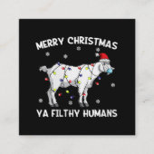 ウィメンズメリークリスマスヤギ顔マスクヤギSanta スクエア名刺 (正面)