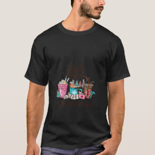 ウィメンズメリークリスマス臨床ナースコーヒーホットC Tシャツ