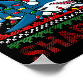 ウィメンズメリーシャルクマス醜いクリスマスシャークサンタH ポスター (角)