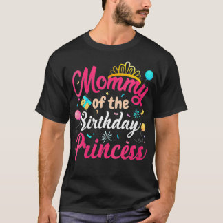 ウィメンズモムオブザ誕生日プリンセスかわいいママMam Tシャツ