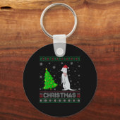 ウィメンズモンガースクリスマスツリー照明醜いクリスマス キーホルダー (正面)