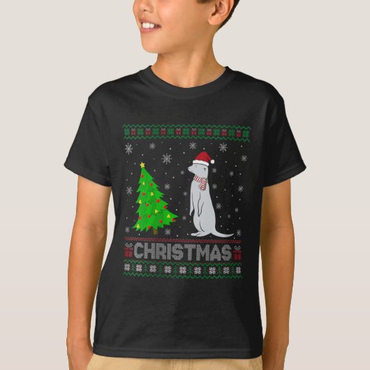 ウィメンズモンガースクリスマスツリー照明醜いクリスマス Tシャツ (正面)