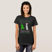 ウィメンズモンガースクリスマスツリー照明醜いクリスマス Tシャツ (正面フル)