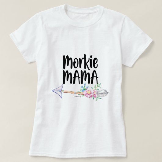 ウィメンズモーキーママカワイドッグラバーママモークシャーテ Tシャツ (デザイン正面)