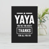 ウィメンズヤヤあなたはザ最高のイア・イア・ギフト サンキューカード (スタンド正面)