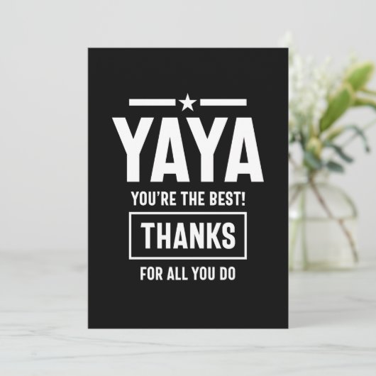 ウィメンズヤヤあなたはザ最高のイア・イア・ギフト サンキューカード (スタンド正面)
