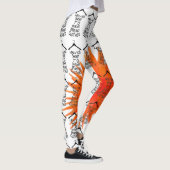 ウィメンズヨガストレッチレギンスオレンジフラワー レギンス (右)