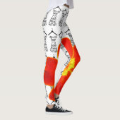 ウィメンズヨガストレッチレギンスオレンジフラワー レギンス (右)