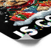 ウィメンズヨークシャーテリアクリスマスツリーの装飾 ポスター (角)