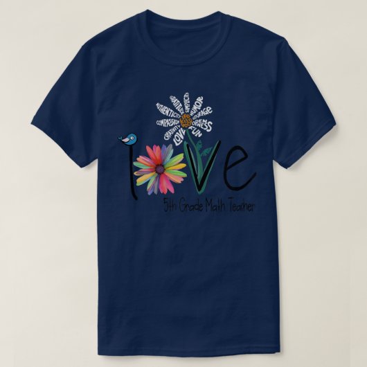 ウィメンズラブデイジーフラワーマス先生 Tシャツ (デザイン正面)