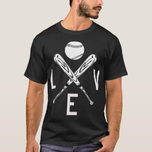 ウィメンズラブベースボールこうもりアンドボールテーマVNeck Tシャツ