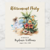 ウィメンズリタイアメントビーチアロハフラワーズパーティー ワインラベル (シングルラベル)