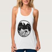 ウィメンズレイヴンタンクトップ先住民レイヴンアートレディーズトップ タンクトップ (正面)