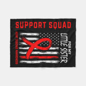 ウィメンズレッドリトルシスターハート病認識度F フリースブランケット (正面(横))