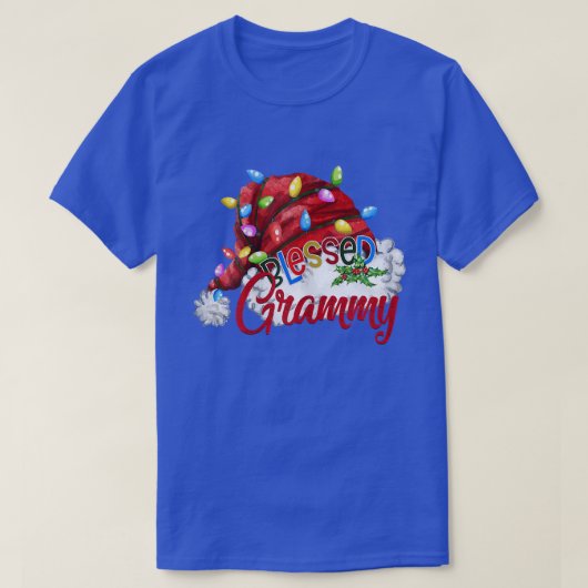 ウィメンズレム賛美グラムマイサンタハットクリスマスライト Tシャツ (デザイン正面)