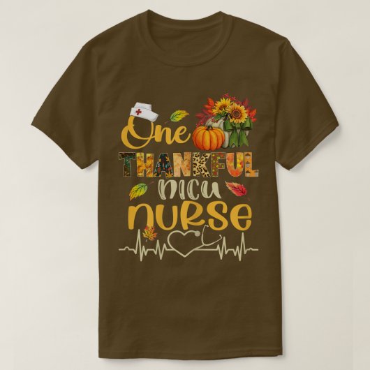 ウィメンズワンサンクフルNICUナースカボチャ聴診器 Tシャツ (デザイン正面)