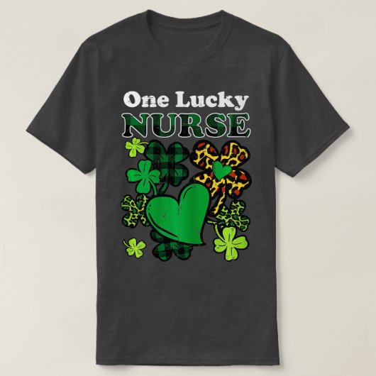 ウィメンズワンラッキーナースレオパードスクラブSt patricksD Tシャツ (デザイン正面)