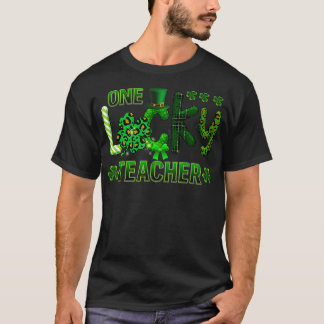 ウィメンズワンラッキー先生おもしろいSt patricks day Tシャツ