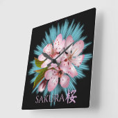 ウィメンズ日本の桜腕時計 スクエア壁時計 (傾斜)