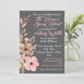 ウィメンズ春リトリートワイルドフラワーピンクリスチャン 招待状 (スタンド正面)