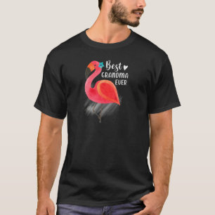 ウィメンズ最高のバーグランマリーピンクフラミンゴハイビスカスFl Tシャツ