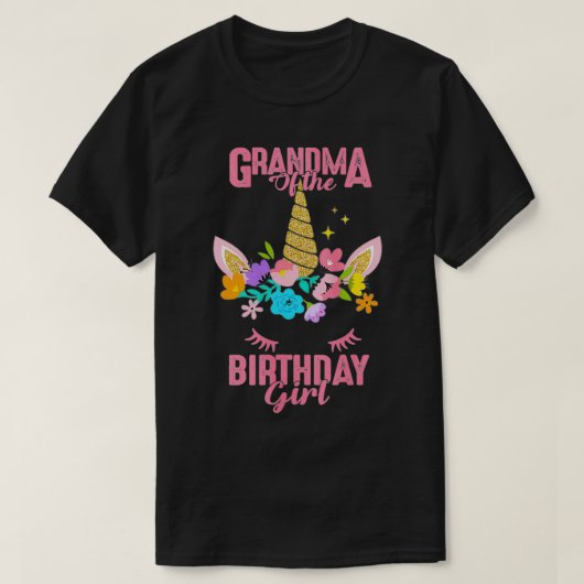 ウィメンズ祖母の誕生日ガールギフトユニコーンB Tシャツ (デザイン正面)