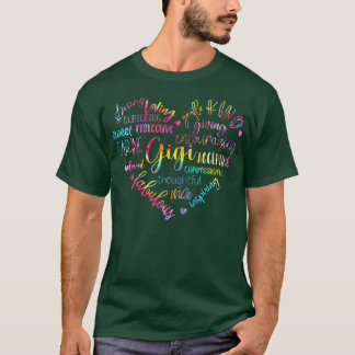 ウィメンズ絞り染めギィハートおもしろいおばあちゃん母D Tシャツ