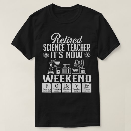 ウィメンズ退職したサイエンス先生ウィークエンドスクールレティ Tシャツ (デザイン正面)