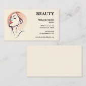ウィメンズ顔ヘアスタイル爪、 ネイル美しい 名刺 (正面/裏面)