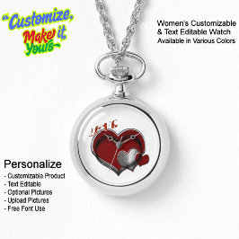 ウィメンズ ハート マジック シルバー ネックレス ウォッチ