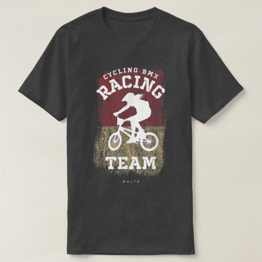 ウィメンズBMXバイクマルタフラッグサイクリングサイクリングレースB Tシャツ (デザイン正面)