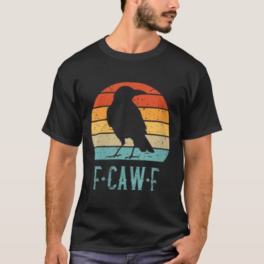 ウィメンズF-caw-fブラッククロウブラックバードサンセット Tシャツ (正面)